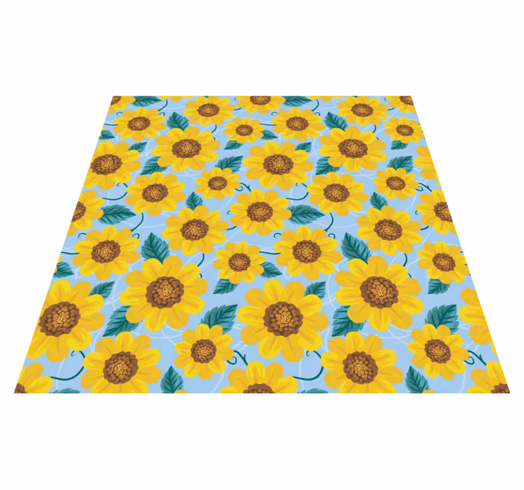 Flower vinyl rug sunflower patterns - TenStickers