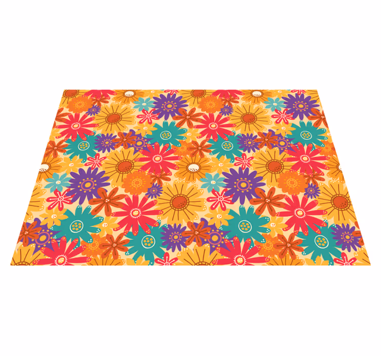 Flower vinyl rug abundance of flowers - TenStickers