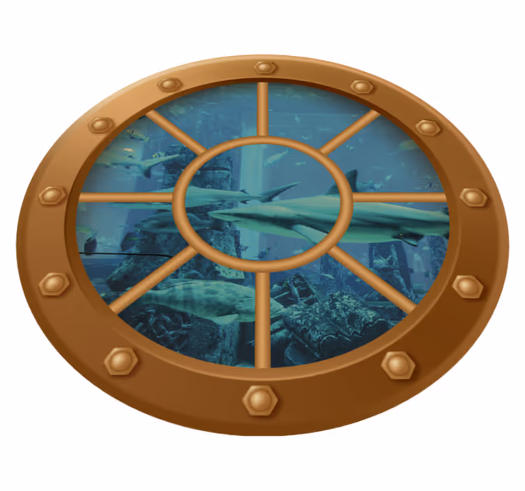 Flower vinyl rug underwater view window - TenStickers
