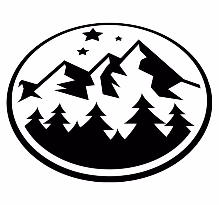 Flower vinyl rug mountainous forest landscape - TenStickers
