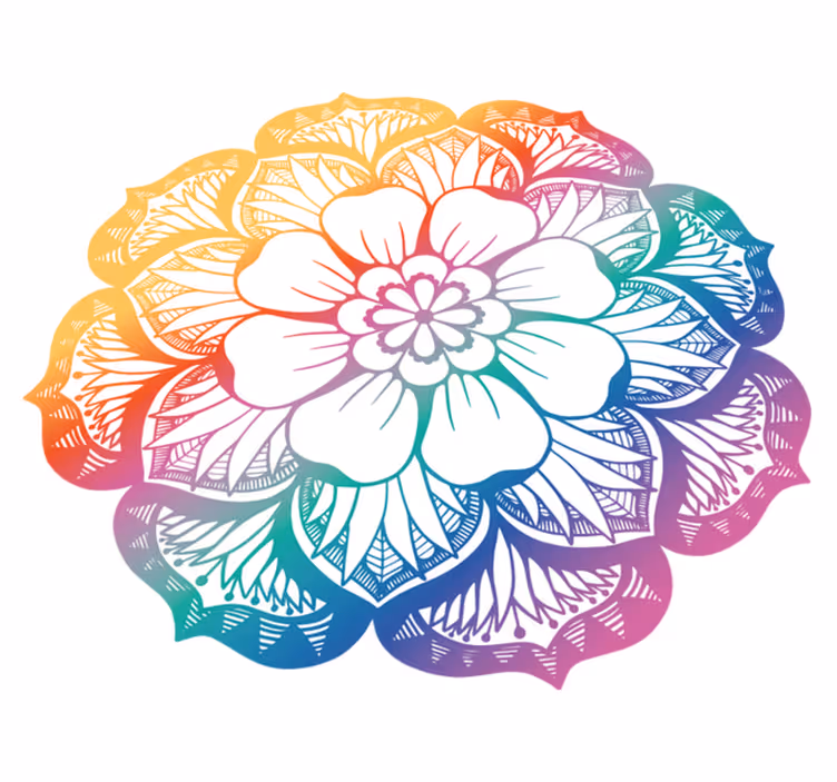 Flower vinyl rug with lively floral design - TenStickers