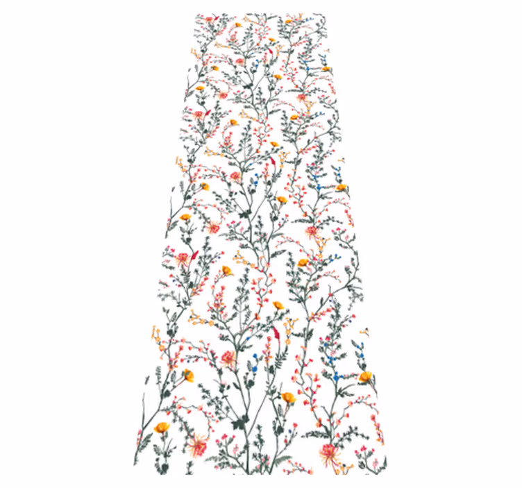 Flower vinyl rug thin minimalistic garden - TenStickers