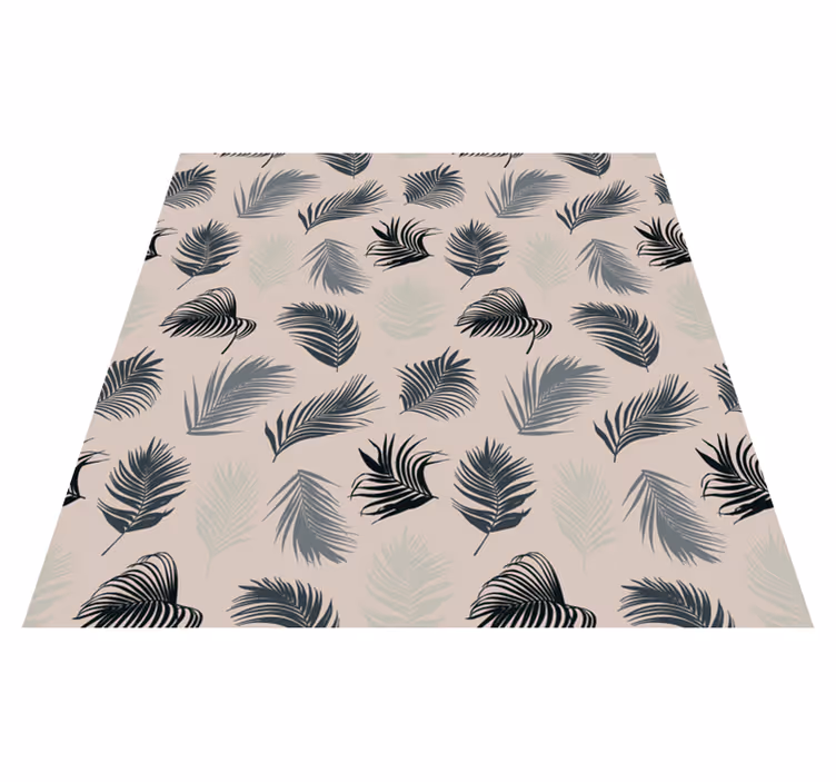 Flower vinyl rug lush blend of palm leaves - TenStickers