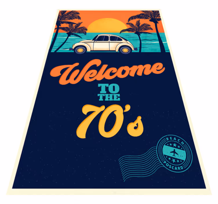 Vintage vinyl rug experience the 70's vibe - TenStickers