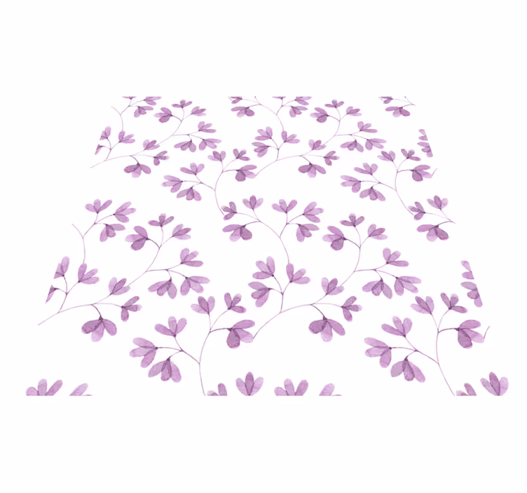 Flower vinyl rug with pink leaf design - TenStickers