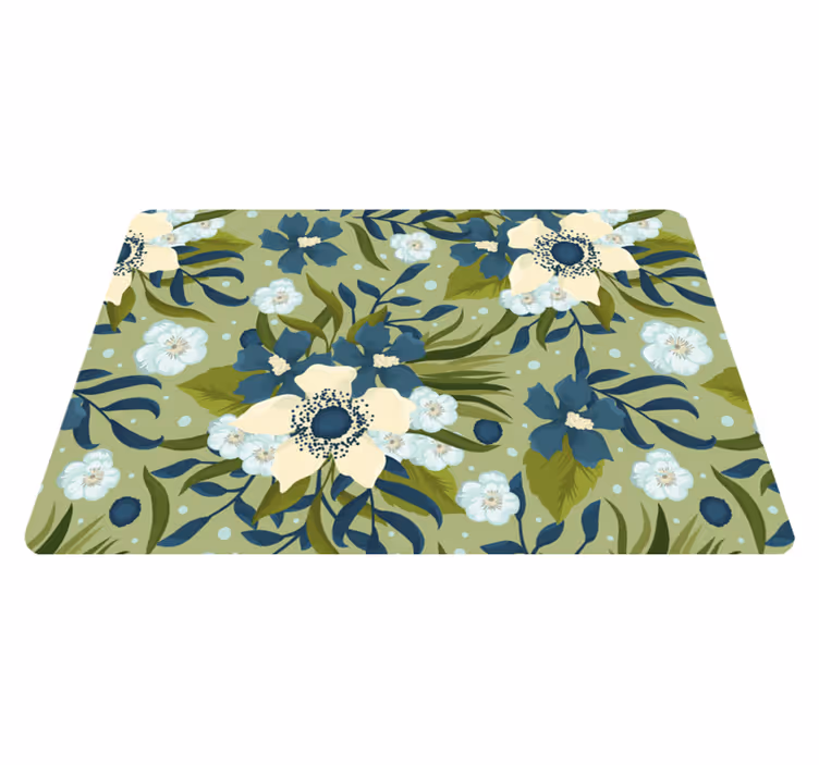 Flower vinyl rug with vibrant summer design - TenStickers
