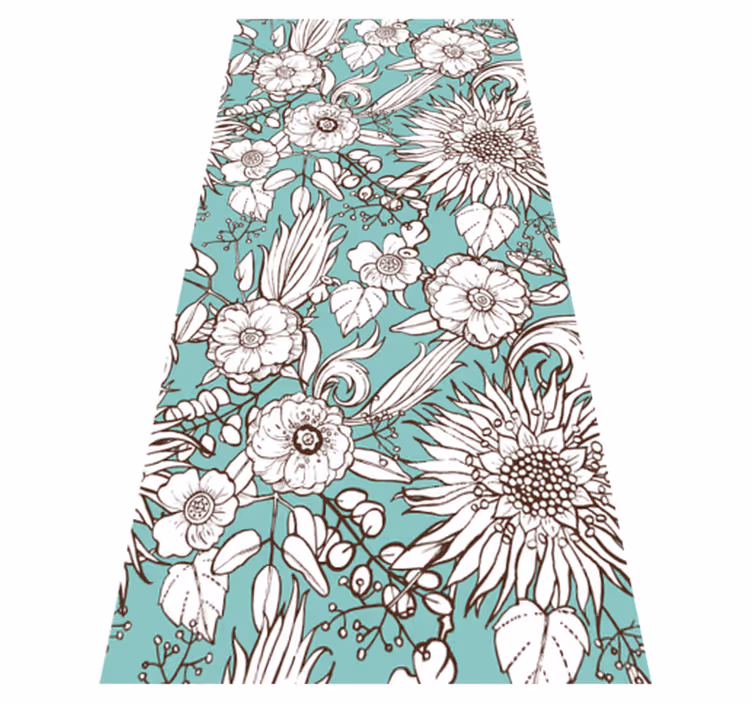Flower vinyl rug sunflower pattern - TenStickers