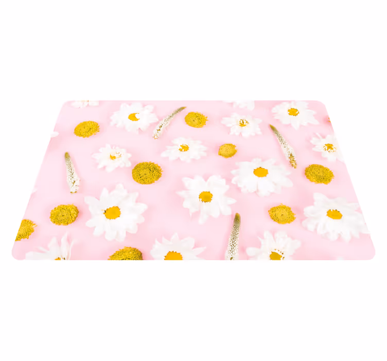 Flower vinyl rug with colorful flowers - TenStickers