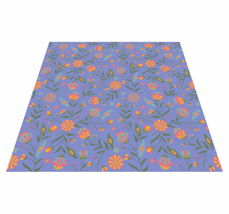 Flower vinyl rug with adorable kids' design - TenStickers