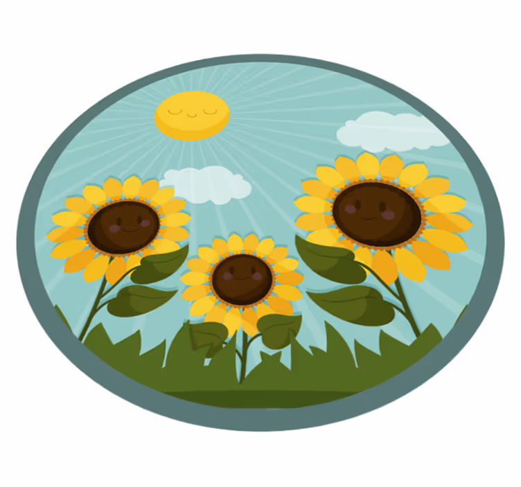 Flower vinyl rug blooming under the sun - TenStickers