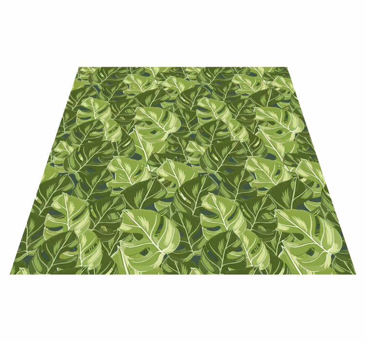 Flower vinyl rug monstera plant design - TenStickers