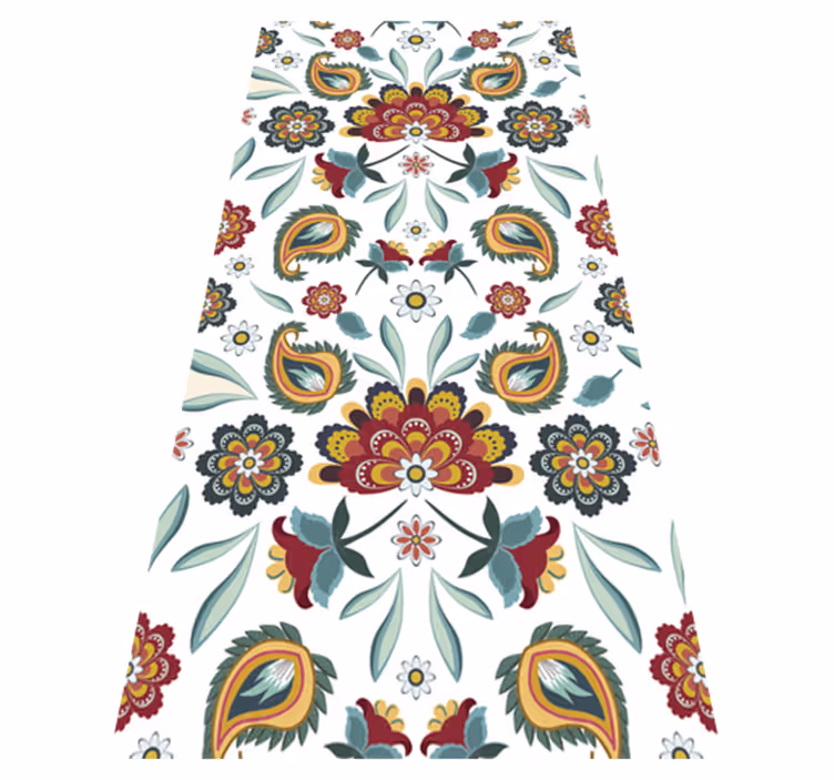 Ethnic floral style flower vinyl rug - TenStickers