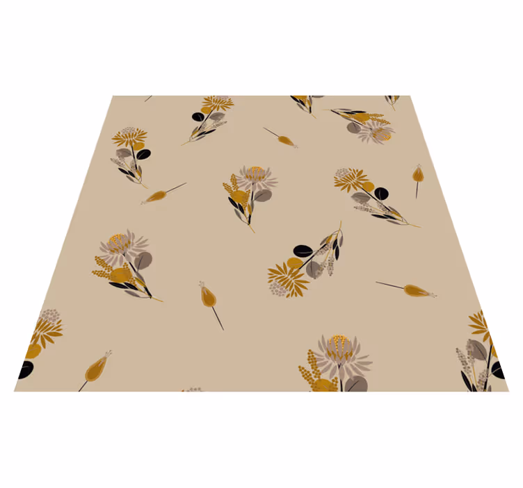 Vintage flowers dining room vinyl rug - TenStickers