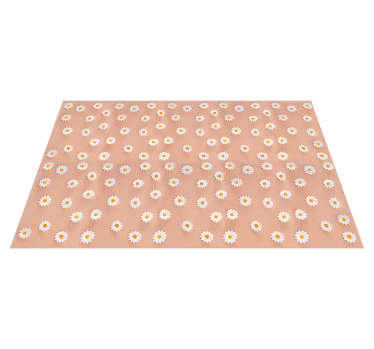 Modern daisy pattern flower vinyl rug - TenStickers