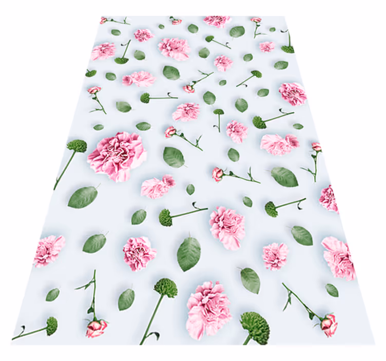 Flower vinyl rug with botanical blooms - TenStickers