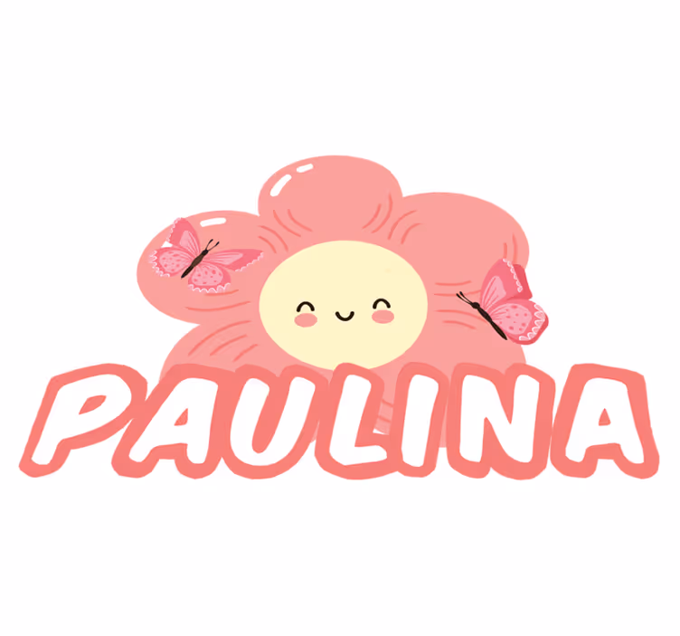 Flower and butterfly with name flower vinyl rug - TenStickers