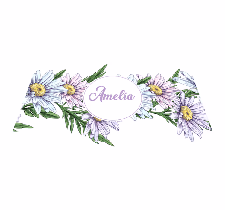 Flower vinyl rug with personalized daisy design - TenStickers