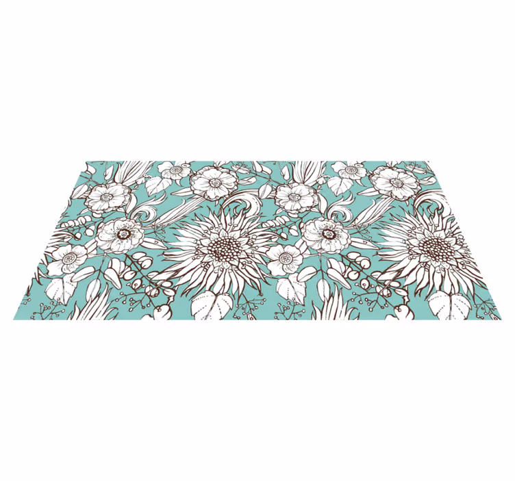 Flower vinyl rug with sunflower design - TenStickers
