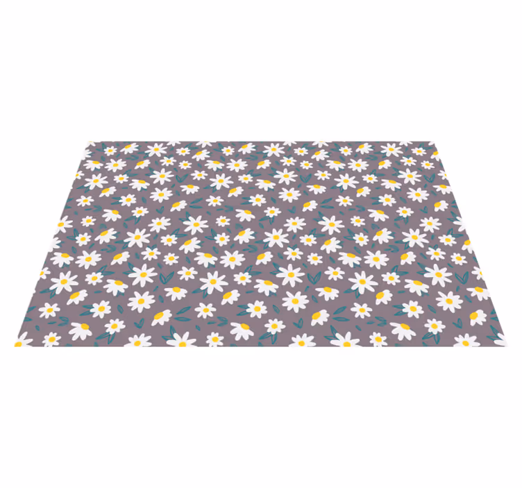 Flower vinyl rug with cute tiny daisy design - TenStickers