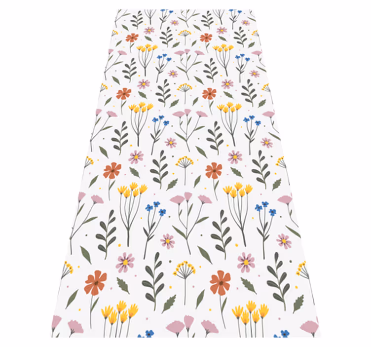 Flower vinyl rug garden multicolor floral design - TenStickers