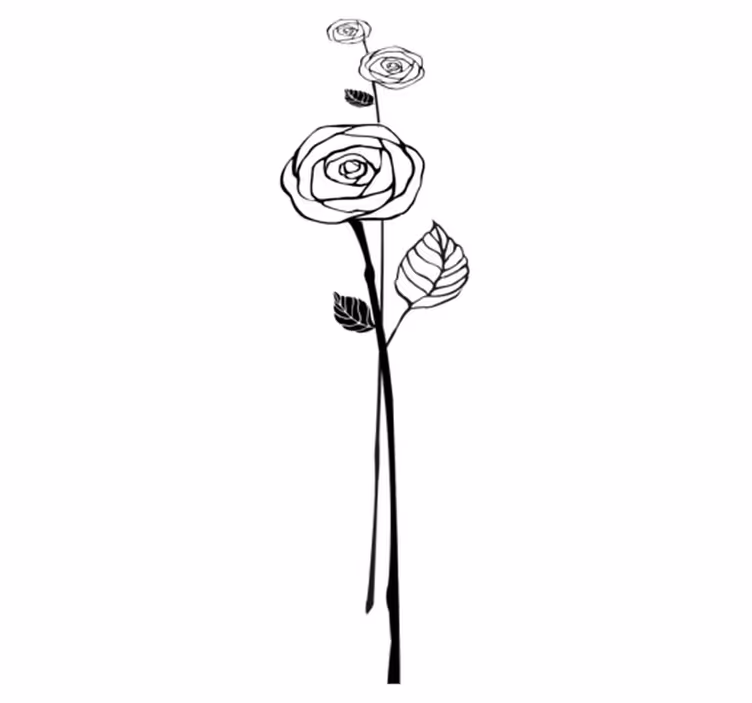Kitchen vinyl rug black and white roses design - TenStickers