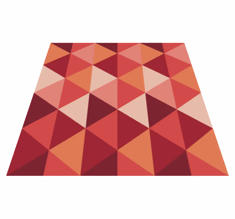 Red and pink triangles dining room vinyl rug - TenStickers