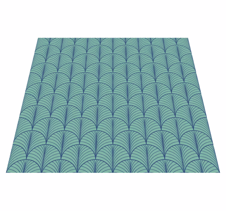 Dining room vinyl rug in green blue - TenStickers