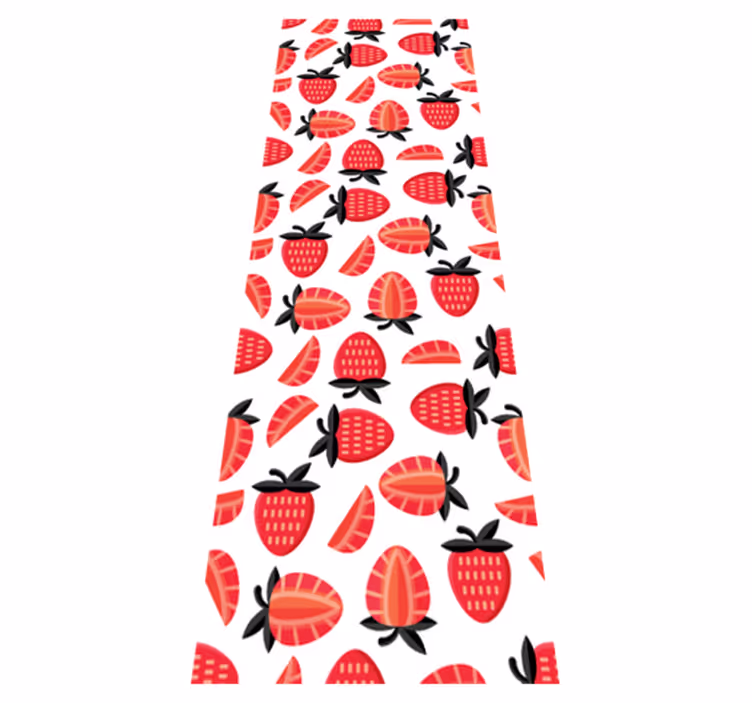 Kitchen vinyl rug with realistic red strawberry design - TenStickers