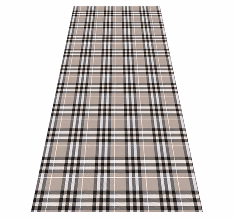 Kitchen vinyl rug in traditional scottish grey tartan - TenStickers