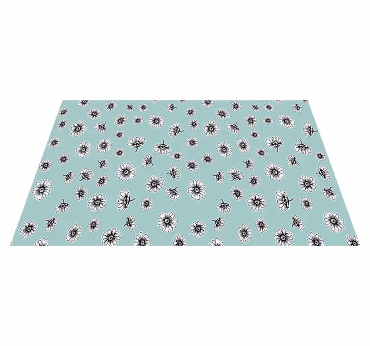 Flower vinyl rug with cute white chamomile pattern - TenStickers