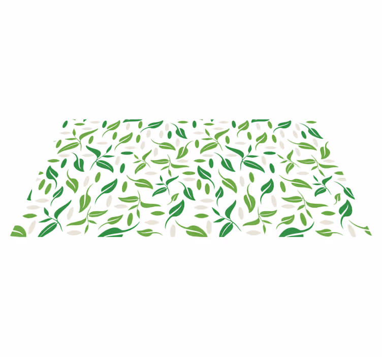 Flower vinyl rug small green leaf pattern - TenStickers