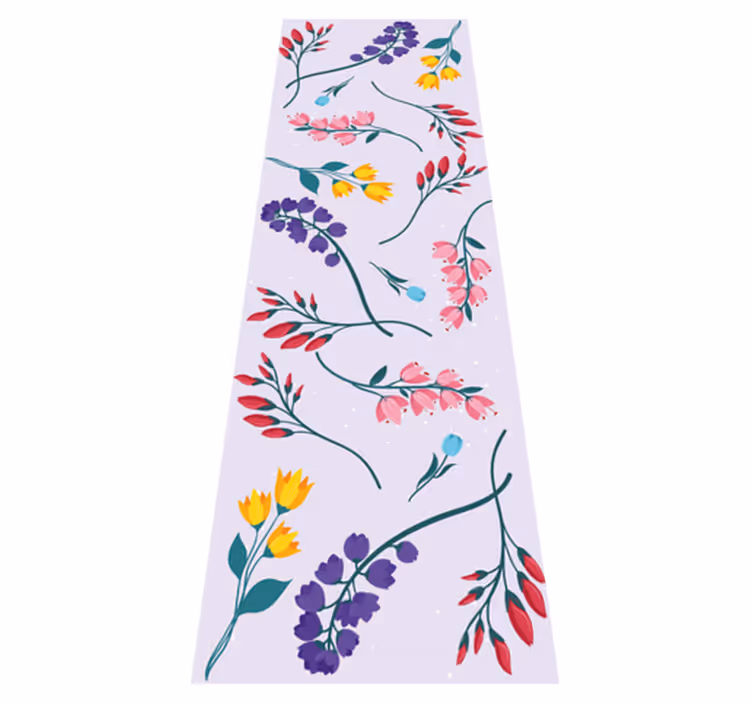 Flower vinyl rug garden minimalist floral design - TenStickers