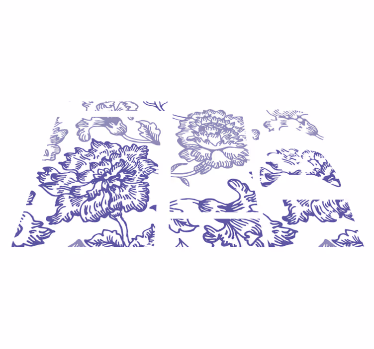 Flower vinyl rug with soft purple floral design - TenStickers