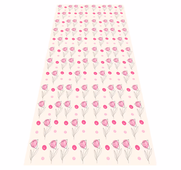 Bugambilia pattern flower vinyl rug - TenStickers