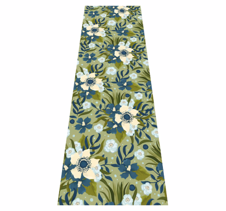 Flower vinyl rug floral nature design - TenStickers