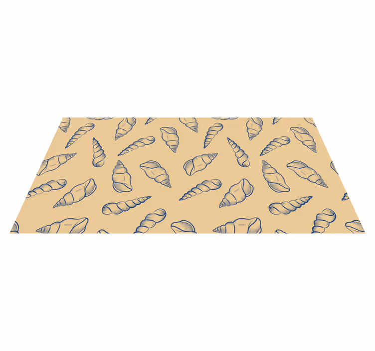 Flower vinyl rug with shell motif design - TenStickers