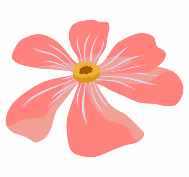 Pink floral design flower vinyl rug - TenStickers
