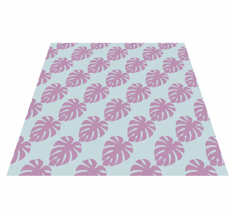Flower vinyl rug with leaf pattern design - TenStickers