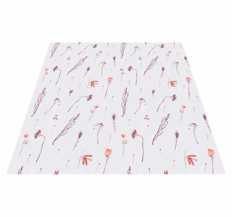 Flower vinyl rug with delicate floral design - TenStickers