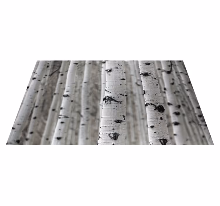 Flower vinyl rug birch forest landscape - TenStickers