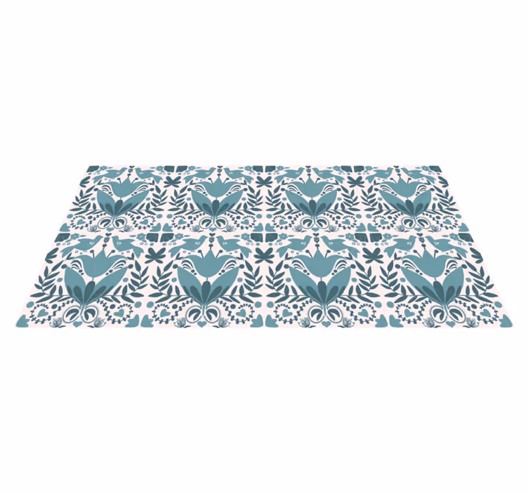 Flower vinyl rug floral pattern design - TenStickers