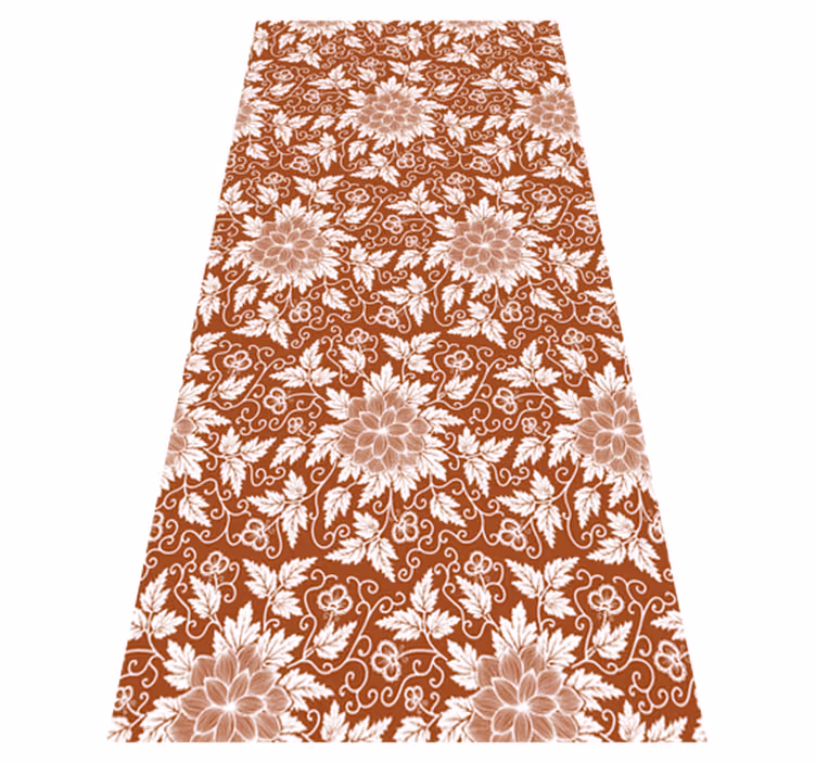 Flower vinyl rug botanical design creation - TenStickers