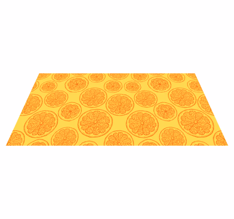 Flower vinyl rug citrus slice design - TenStickers