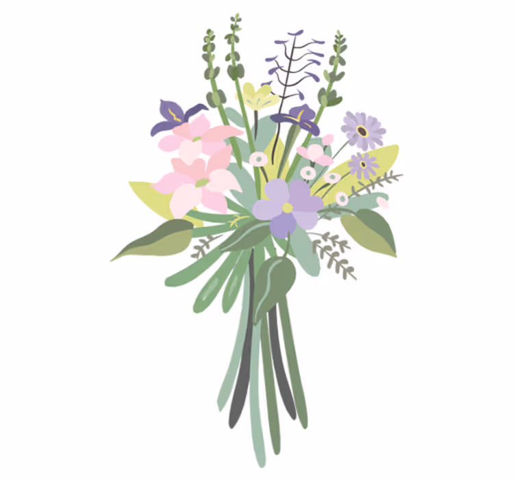 Flower vinyl rug colorful floral arrangement - TenStickers