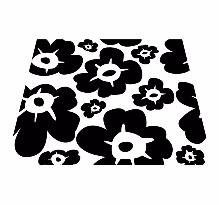 Black poppy bedroom vinyl rug - TenStickers