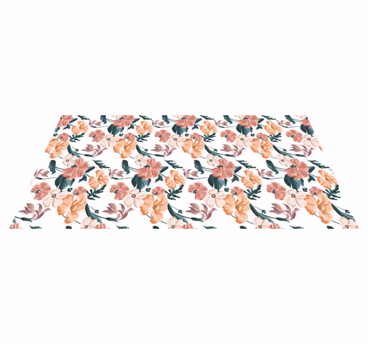 Flower vinyl rug blooming pattern design - TenStickers