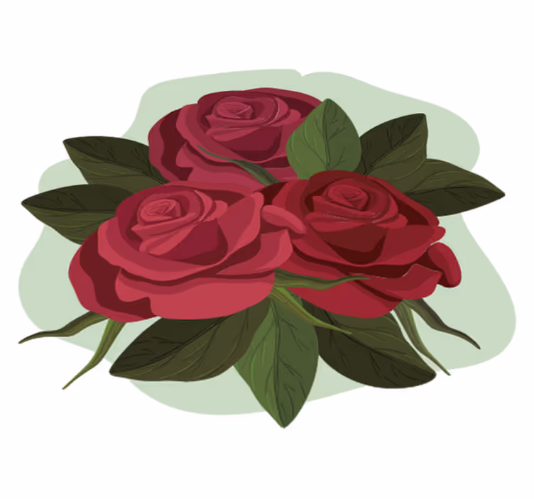Flower vinyl rug rose arrangement - TenStickers