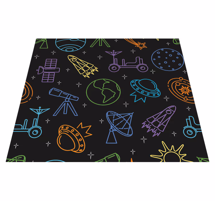 Star vinyl rug with celestial symbols - TenStickers
