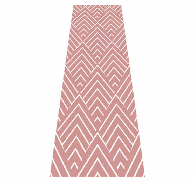 Geometric vinyl rug with red parallelograms and hexagons - TenStickers