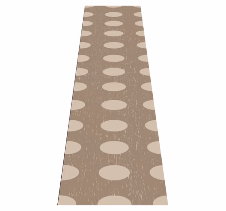 Geometric vinyl rug with brown circle pattern - TenStickers